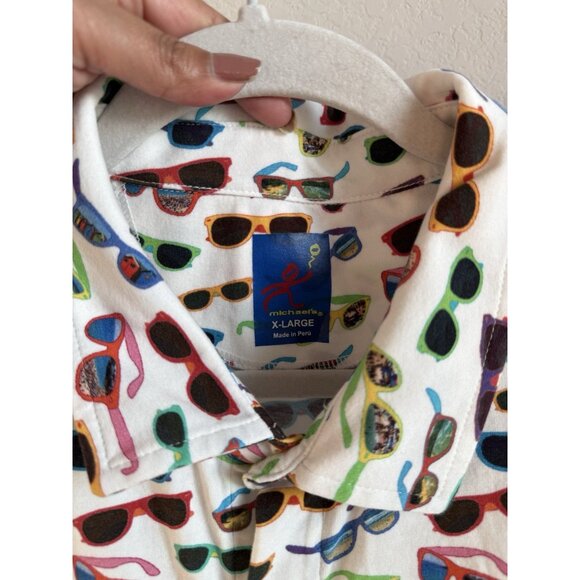 Michael’s Mens Colorful Sunglasses Button T-Shirt Beach Summer Rainbow Size XL - Picture 12 of 12